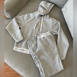 Calvin Klein Modern Cotton Stretch Zip Sleep Hoodie& Modern Cotton Sleep Joggers